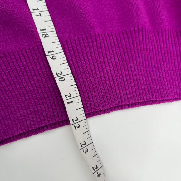 Vtg Obermeyer Wool Blend Ski T Sweater Crop Women Medium Fuchsia Pink Turtleneck - Picture 9 of 10